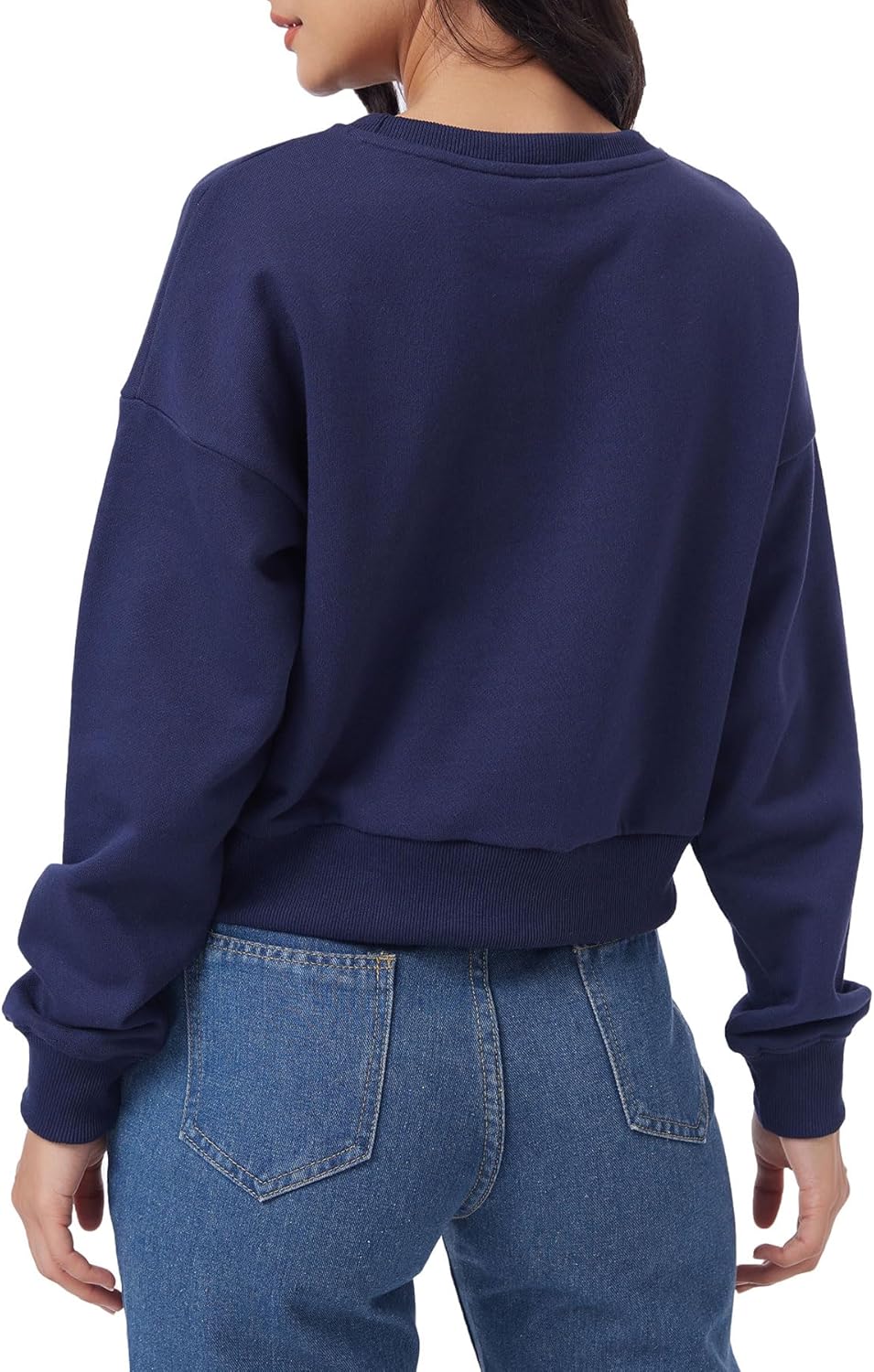 Women's Pullover French Terry Cropped Sweatshirt