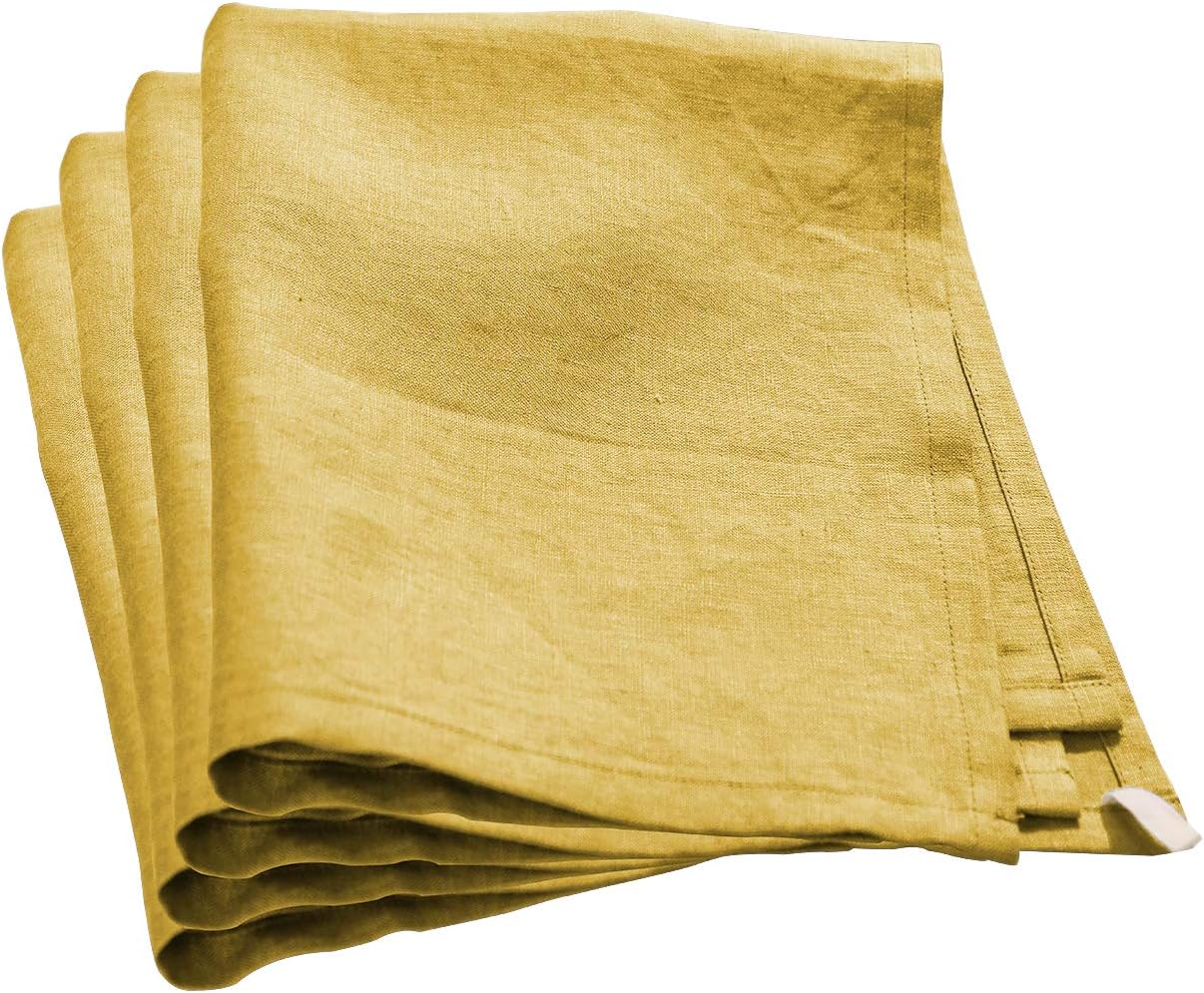 100% Linen Dinner Napkins , Set of 4, 17x17inch