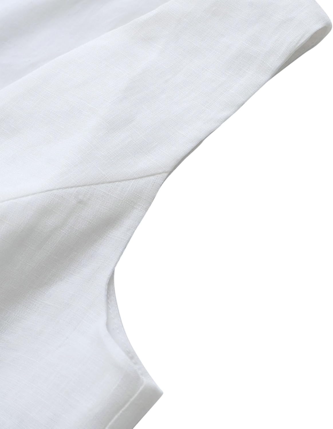 Women's 100% Linen Tie Front Crop Tops Sleeveless Vest