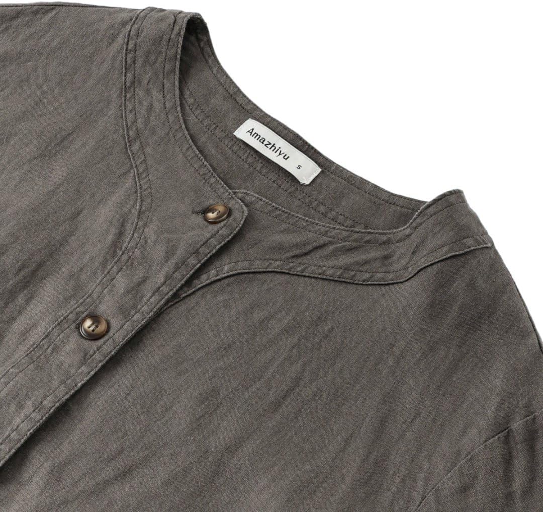 Women's 100% Linen 3/4 Sleeve Button Up Cardigan