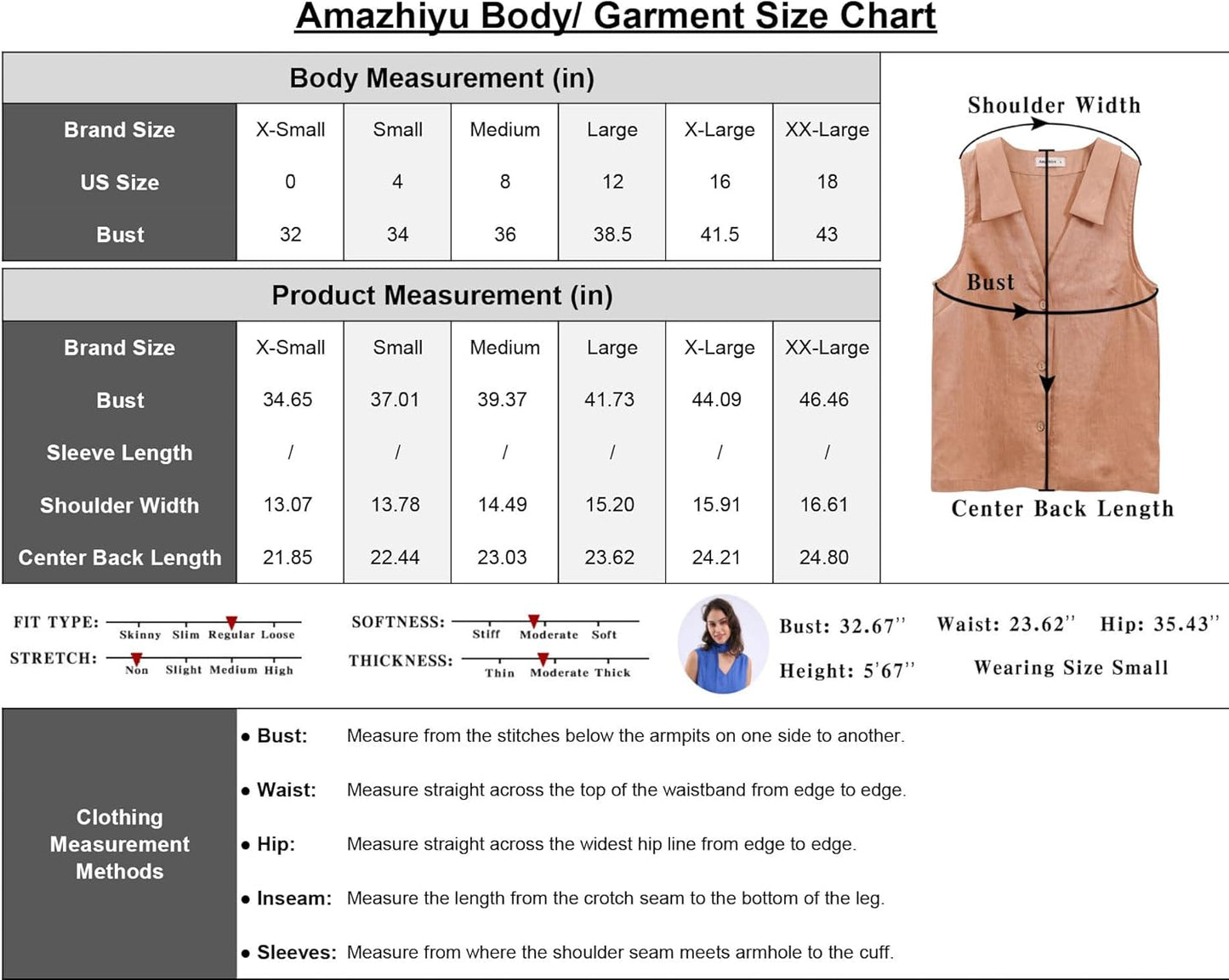 Women's 100% Linen Sleeveless Button-Down Tops Crop Vest