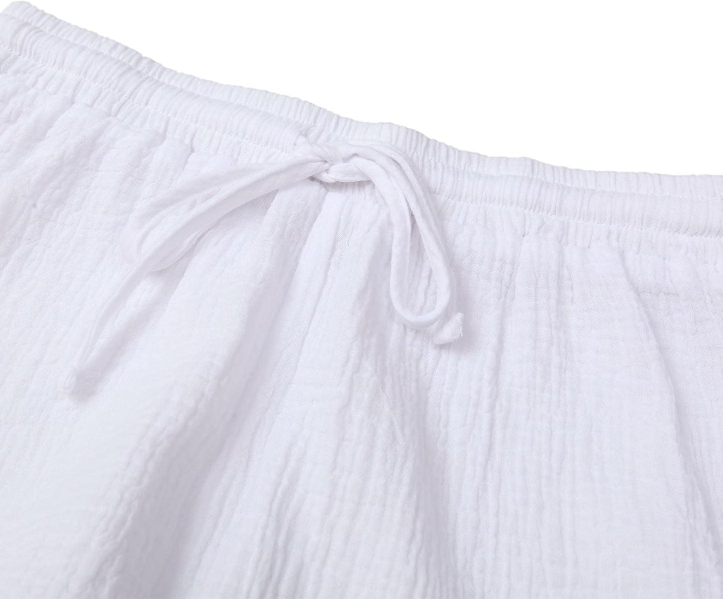 Women's Cotton Gauze Summer 2 Piece Outfits Lounge Pajama Set