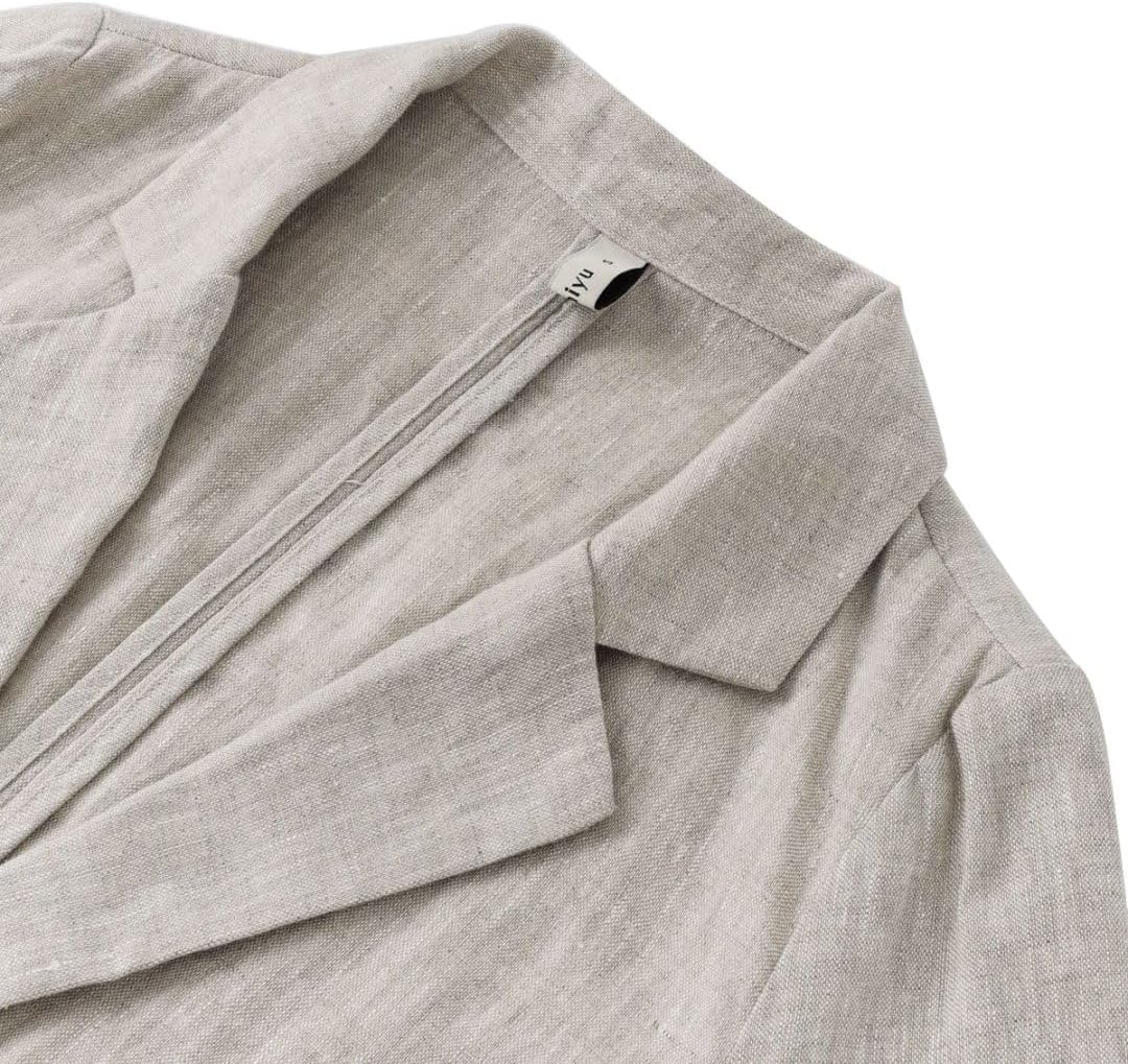 Women's 100% Linen Notched Button Blazer Jackets