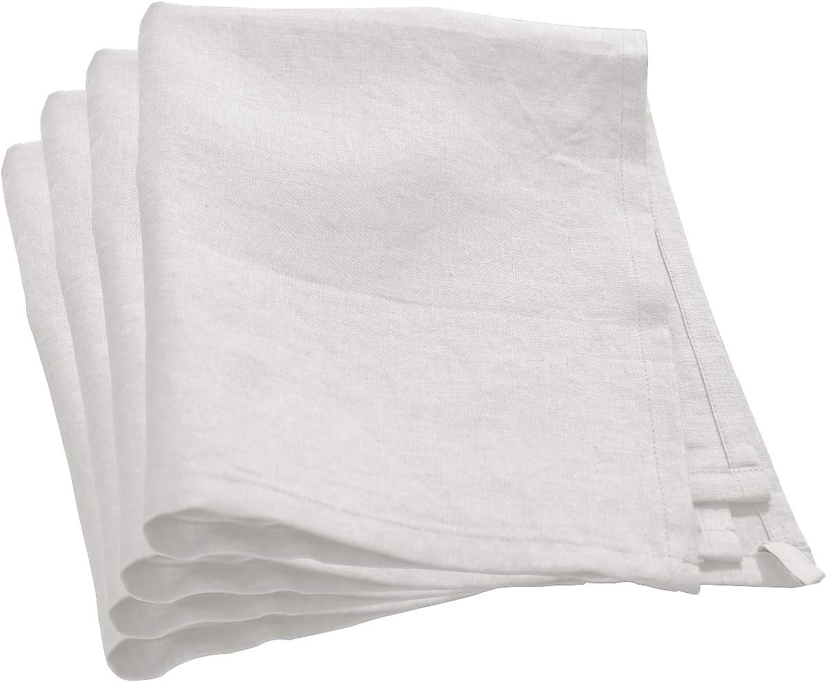 100% Linen Dinner Napkins , Set of 4, 17x17inch