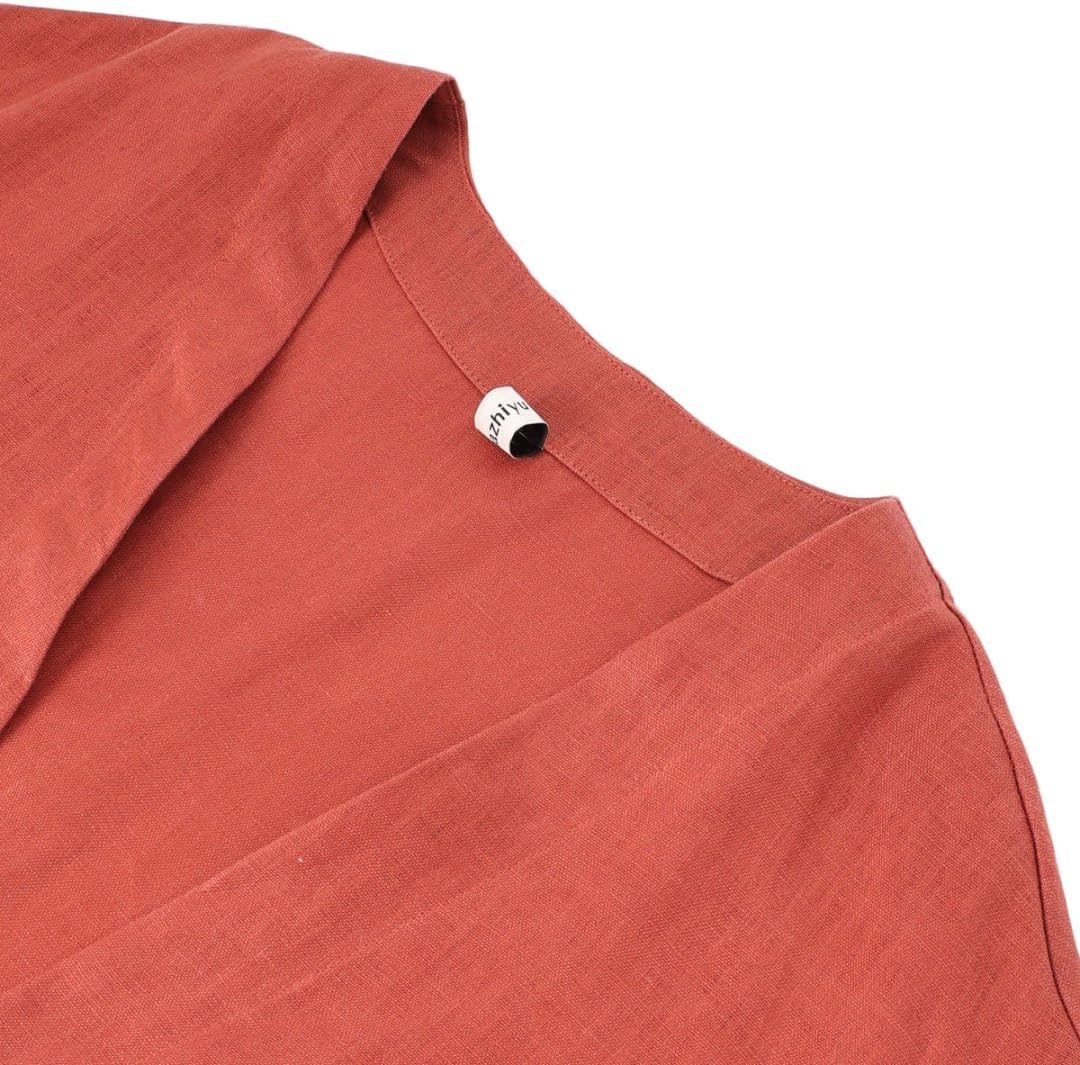 Women's 100% Linen Long Sleeve Open-Front Cardigan