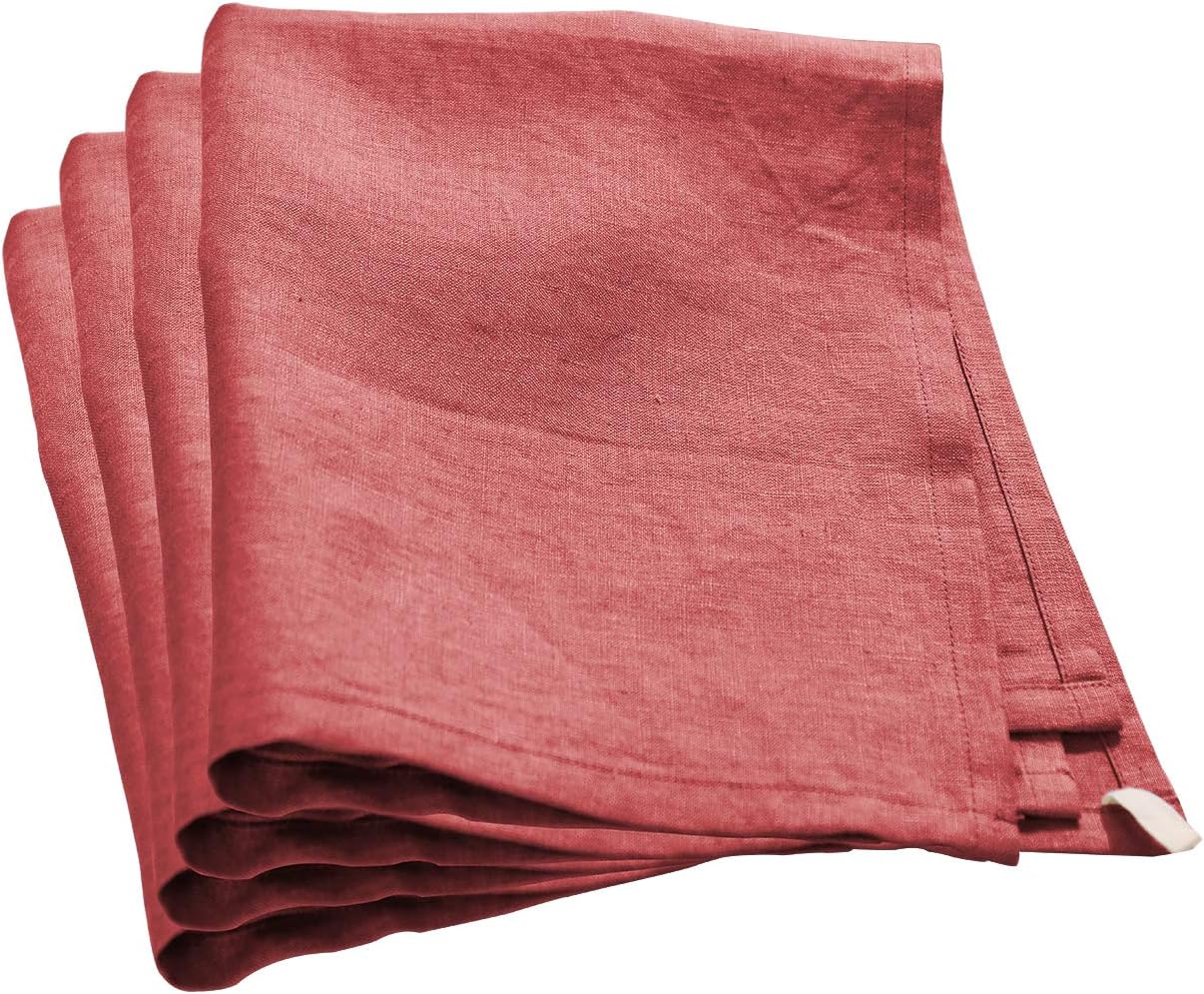 100% Linen Dinner Napkins , Set of 4, 17x17inch