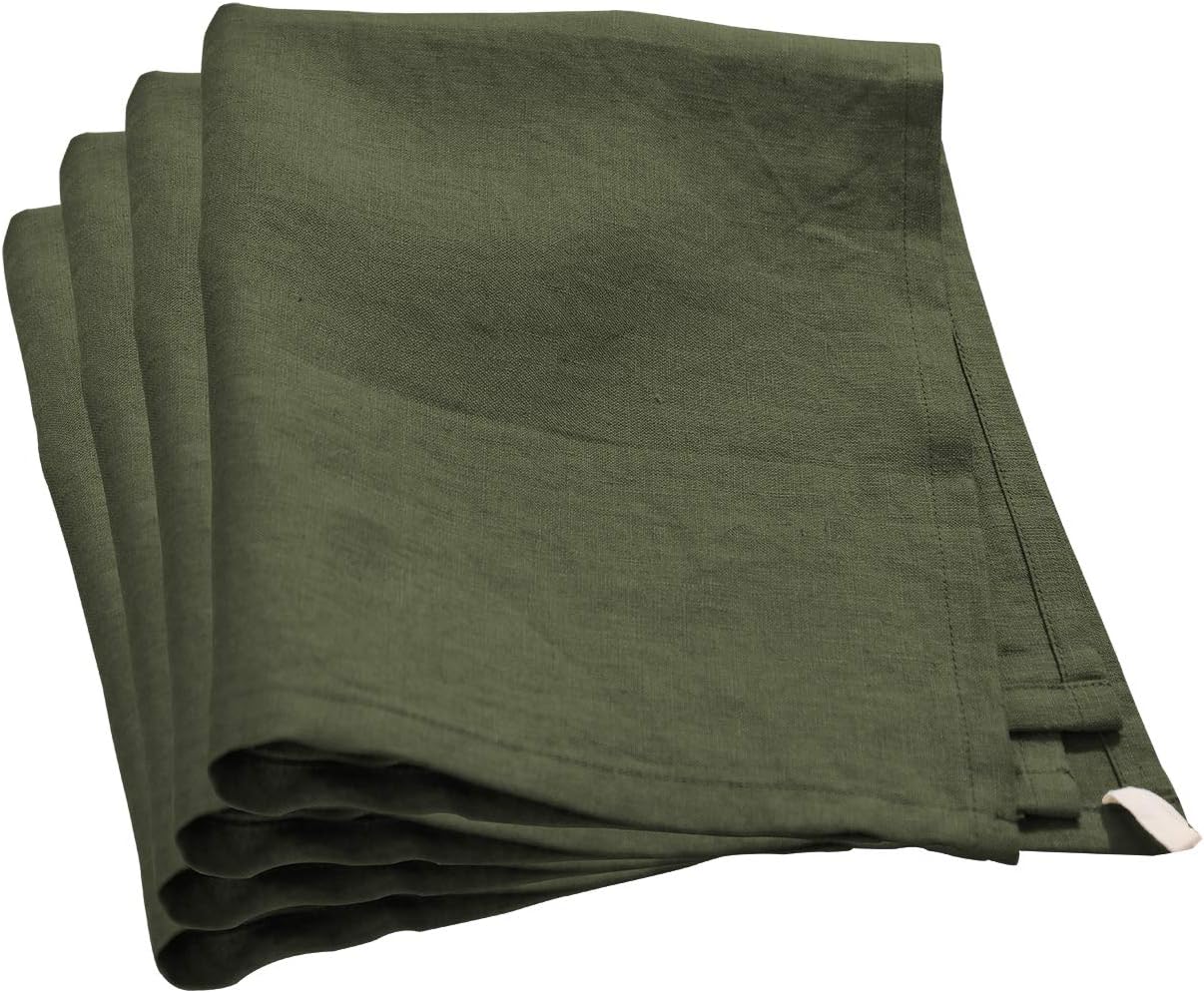 100% Linen Dinner Napkins , Set of 4, 17x17inch