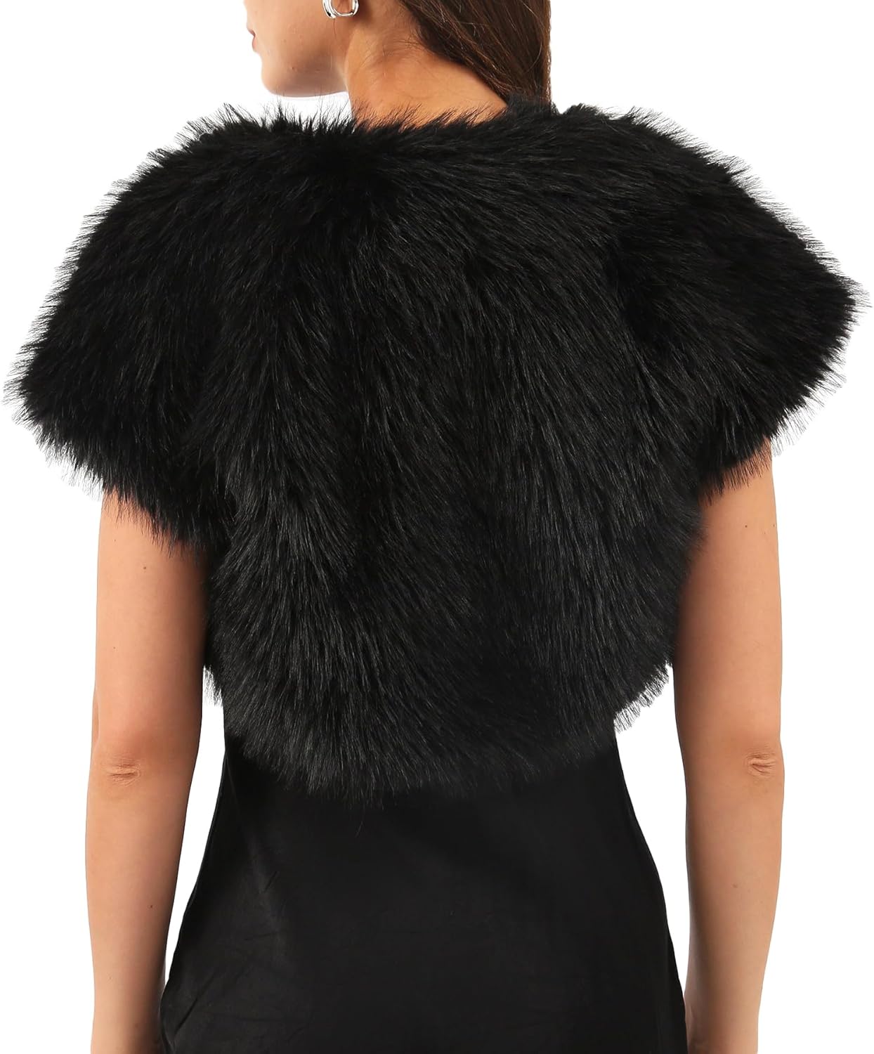 Women's Faux Fur Cap Sleeve Bolero Shrug