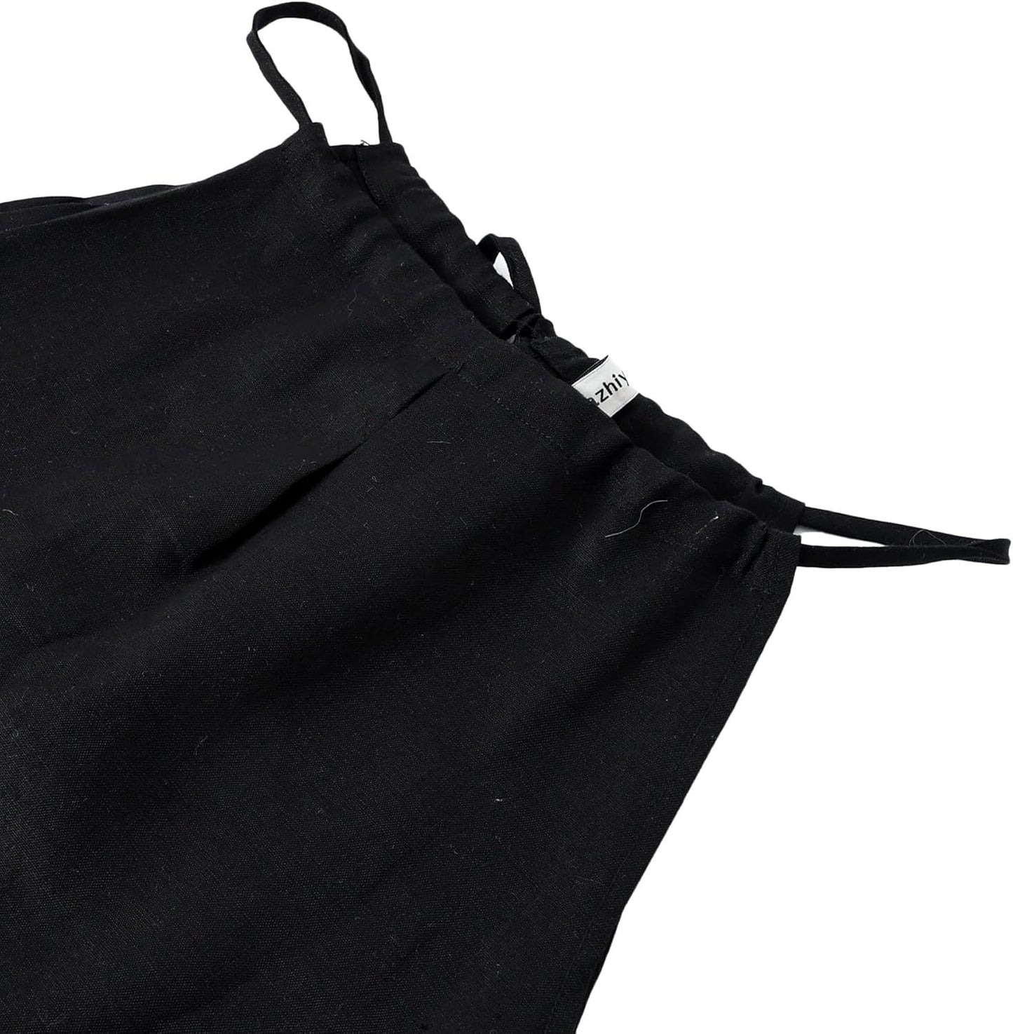 Women's 100% Linen Sleevelesss Halter Splits Midi Dresses