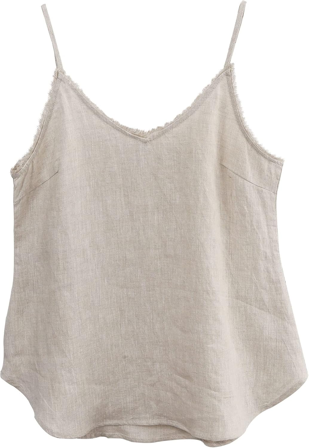 Women's 100% Linen Camisole Sleeveless Tops with Tassels