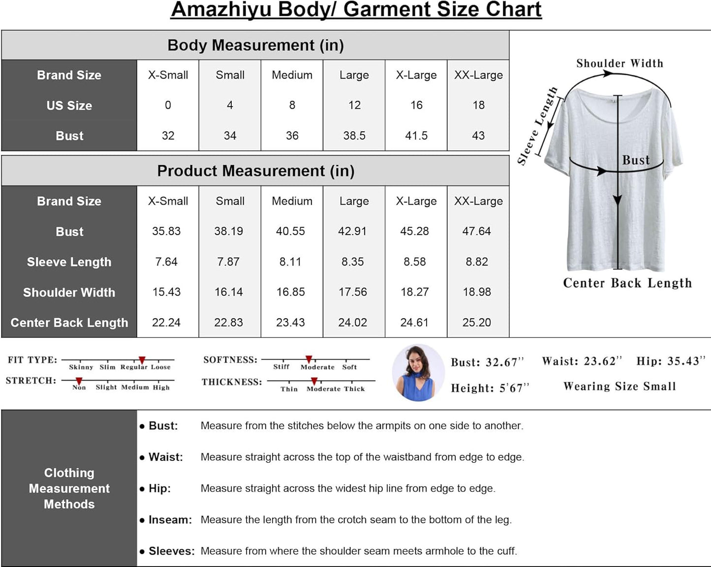 Women's 100% Linen Knitted T-Shirt Crew Neck Tee