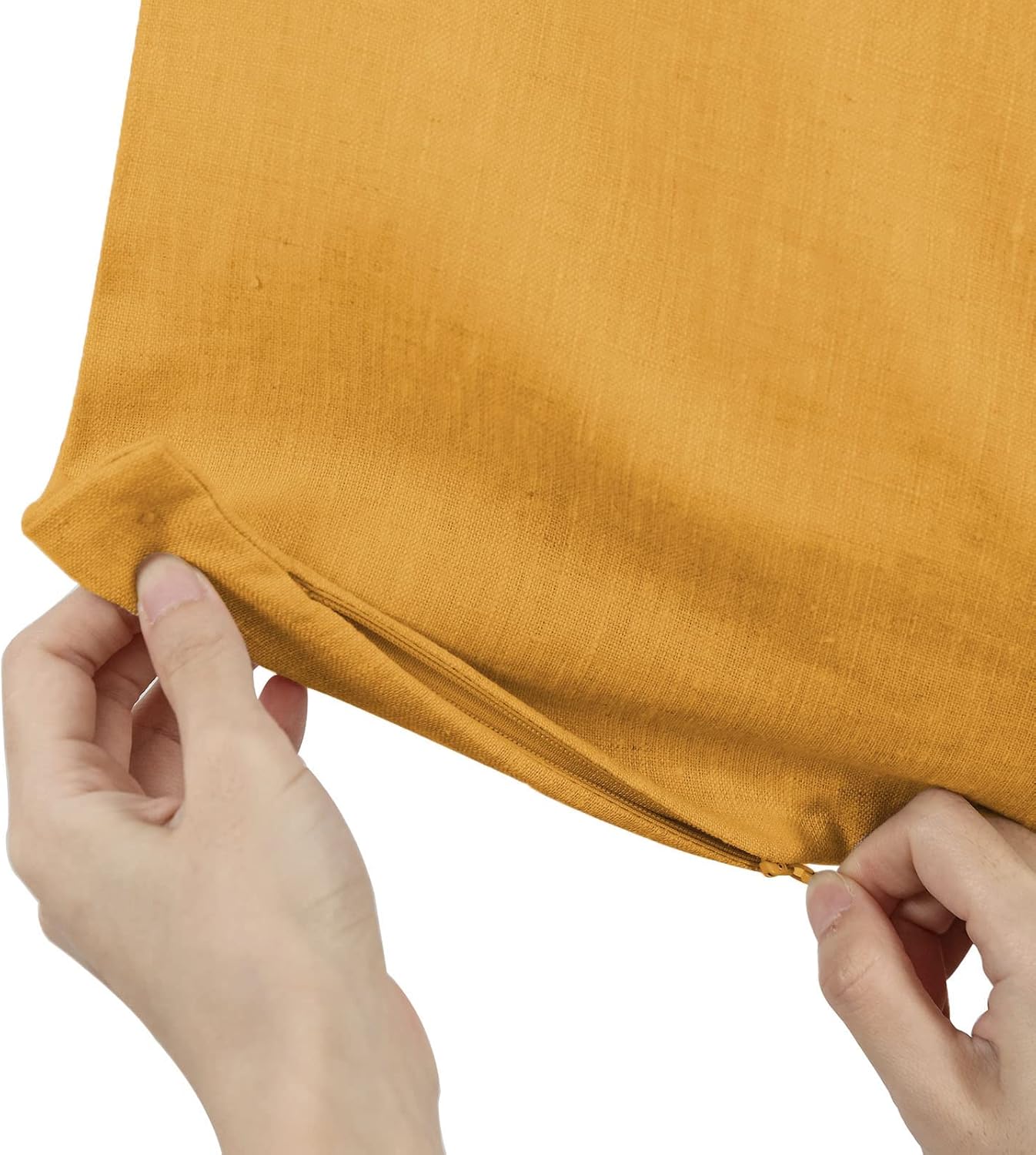100% Linen Over The Door Laundry Hanging Hamper Bag with Bottom Zipper