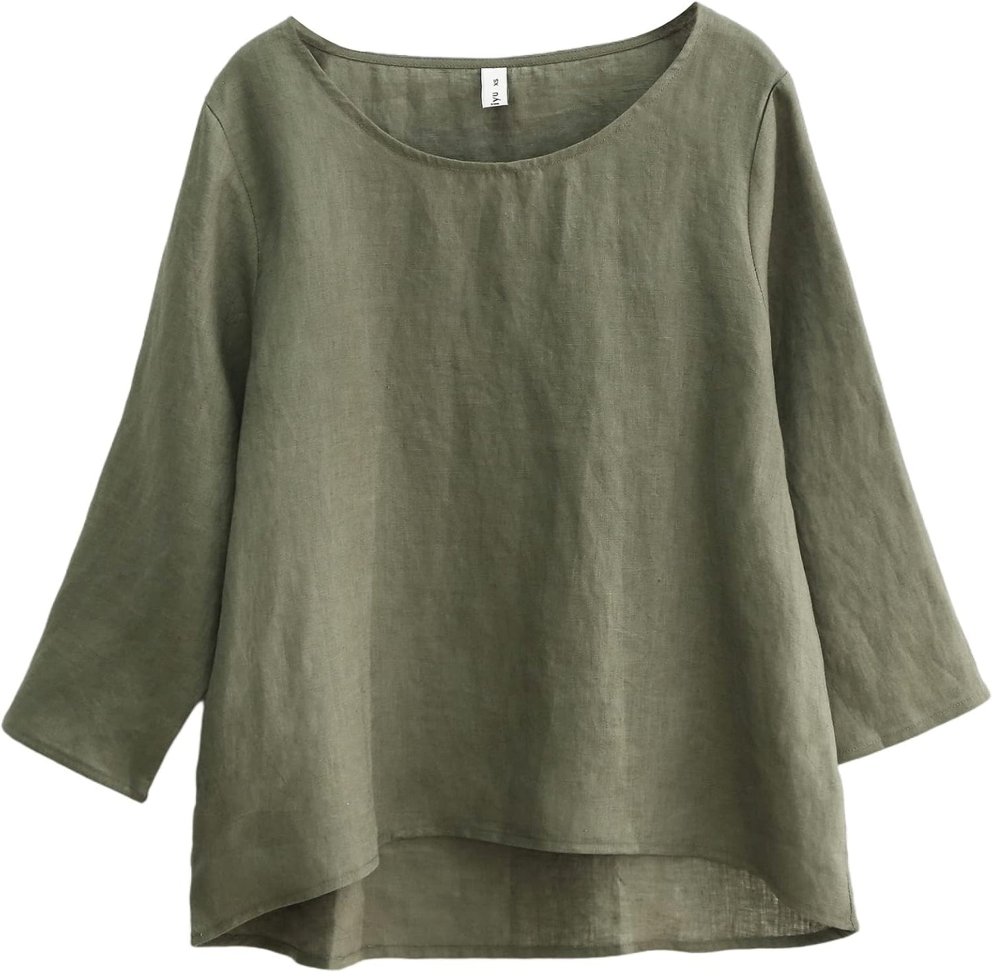 Women's 100% Linen 3/4 Sleeve Blouse