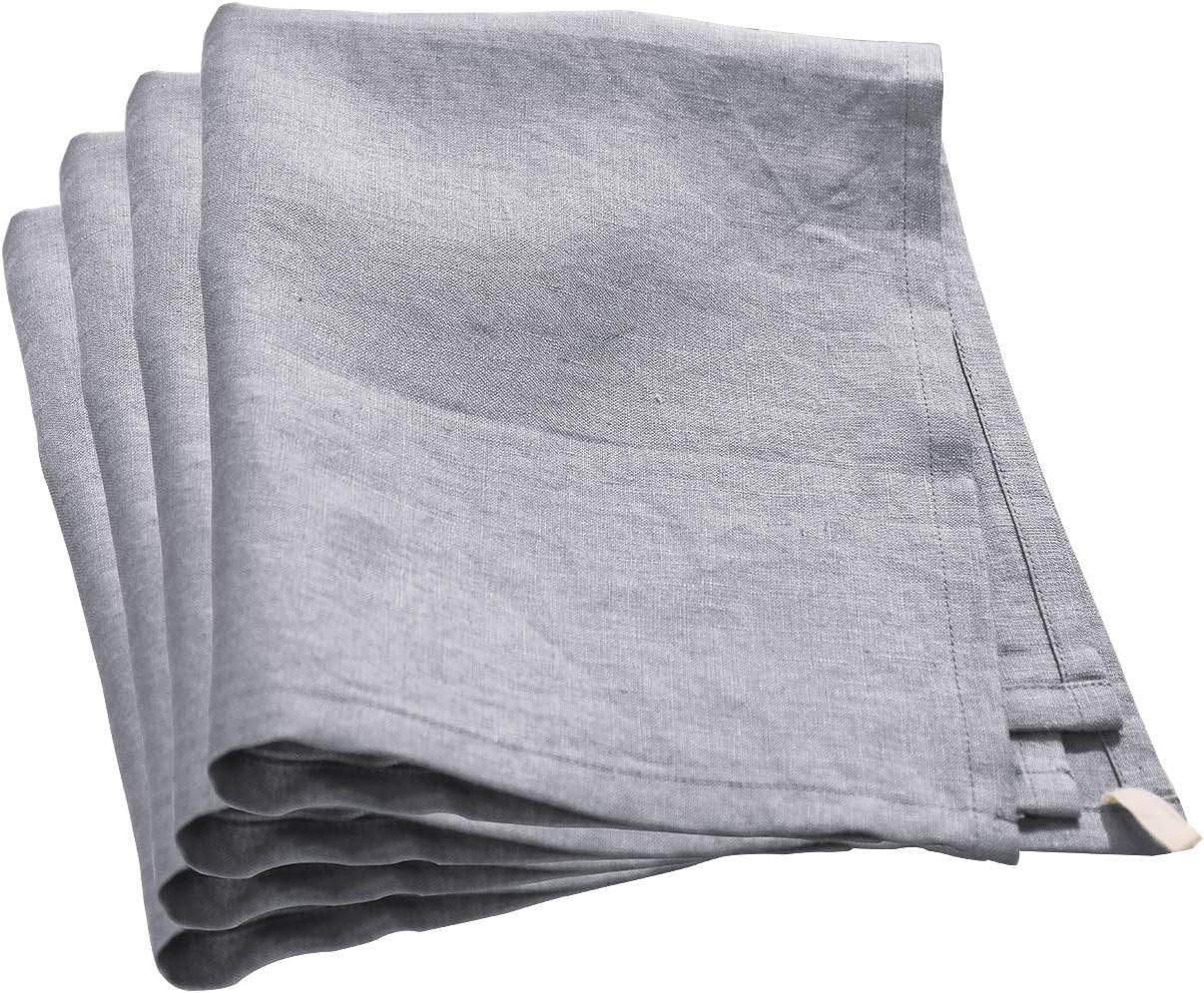 100% Linen Dinner Napkins , Set of 4, 17x17inch