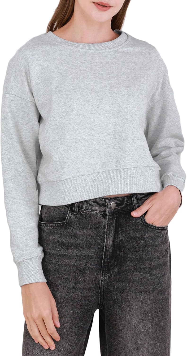 Women's Pullover French Terry Cropped Sweatshirt