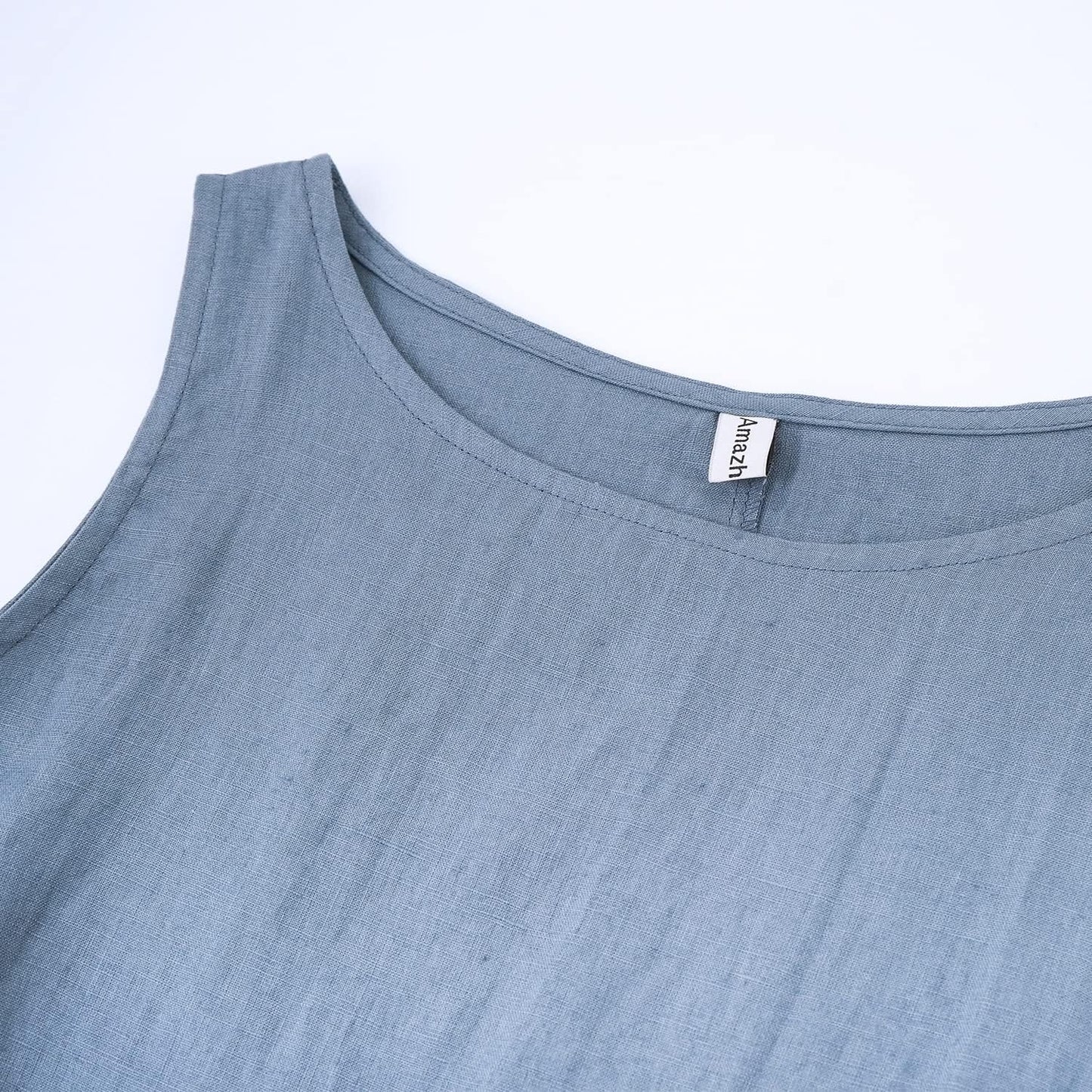 Women's Linen Sleeveless Shift Tank Dress