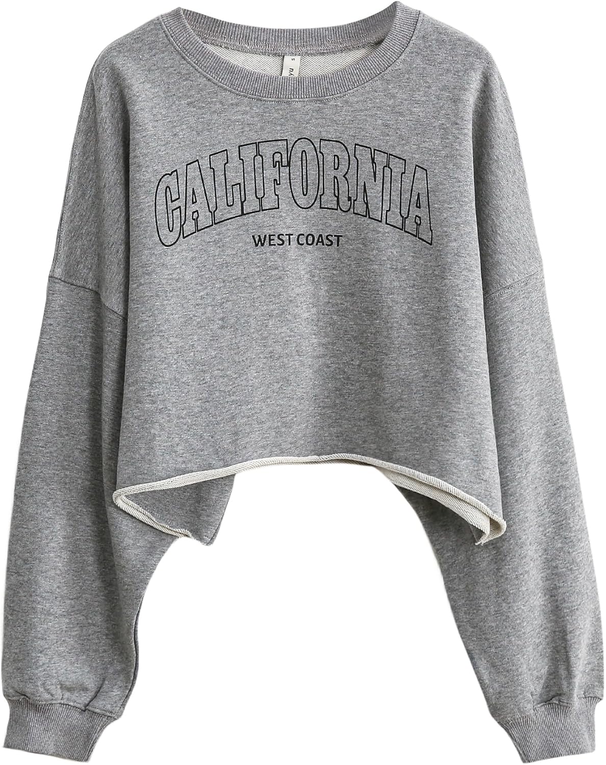 Women’s Pullover Letter Printed Oversized Cropped Sweatshirt