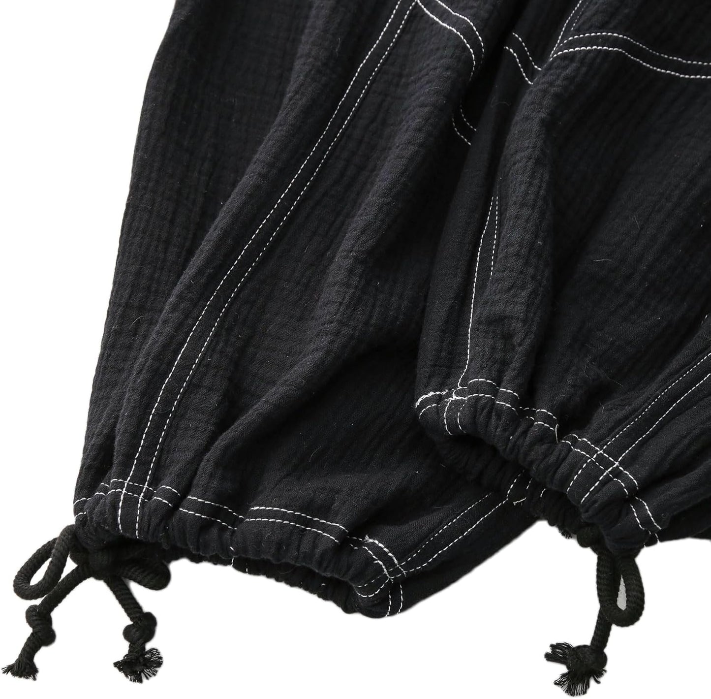 Women's Cotton Gauze Cargo Drawstring Joggers