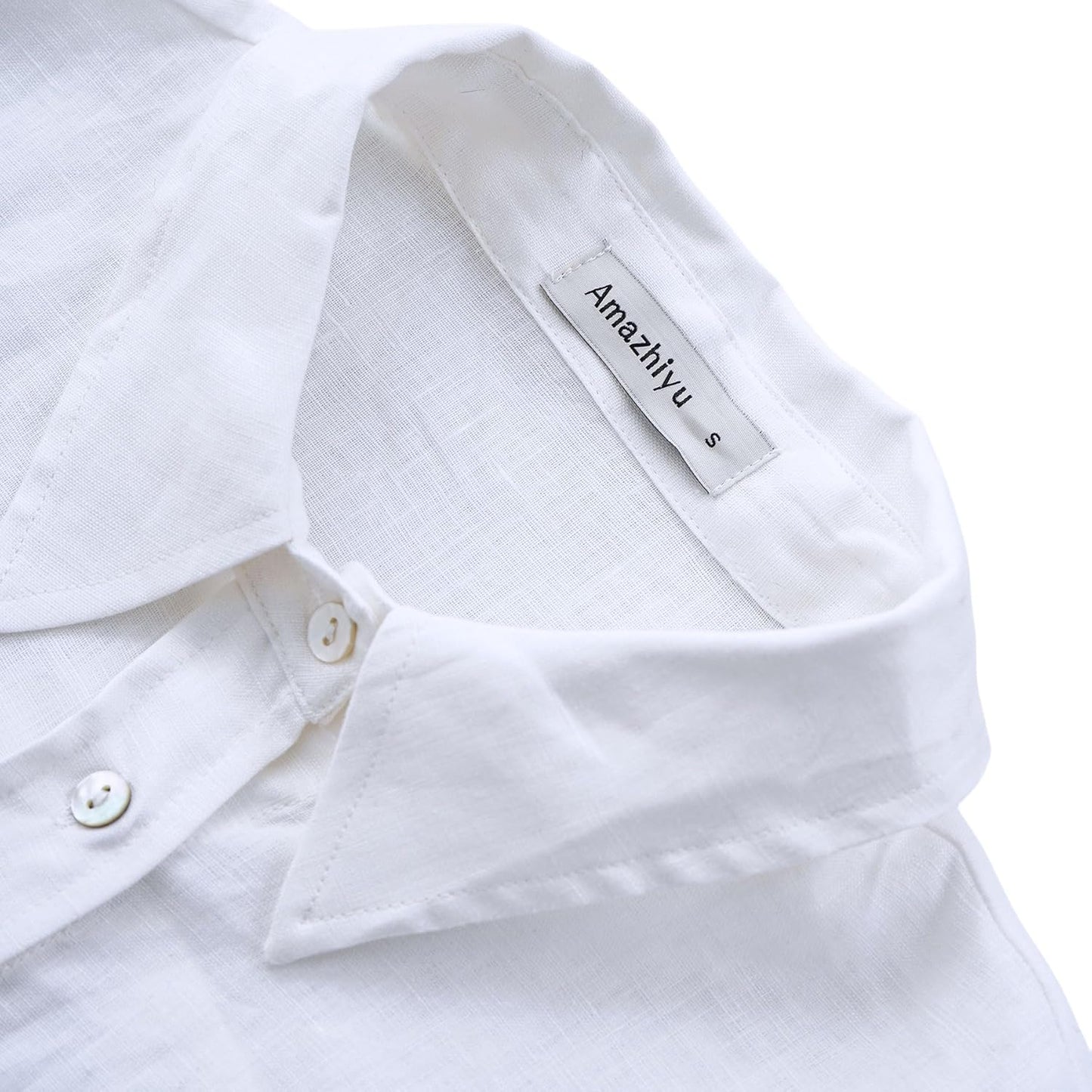 Women's 100% Linen Long Sleeve Button-Down Shirt