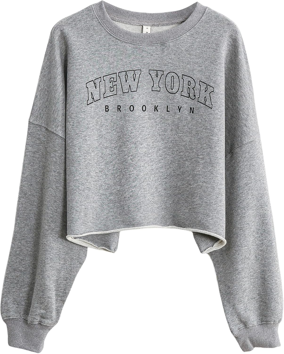 Women’s Pullover Letter Printed Oversized Cropped Sweatshirt