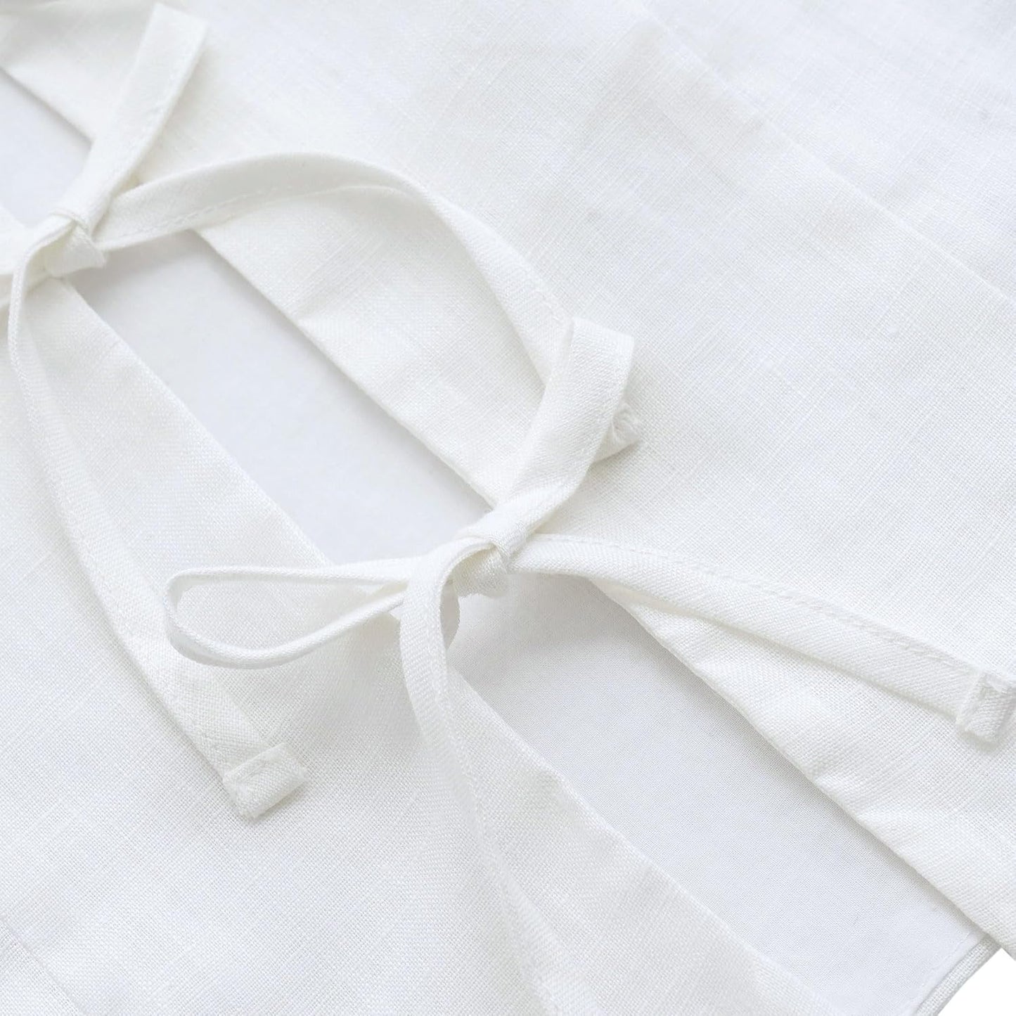 Women's 100% Linen Tie Front Crop Tops Sleeveless Vest