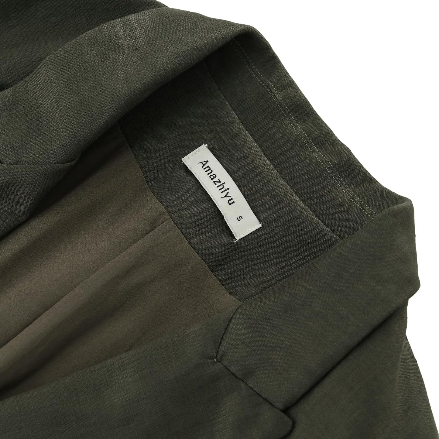 Women's 100% Linen Open Front Long Sleeve Blazer