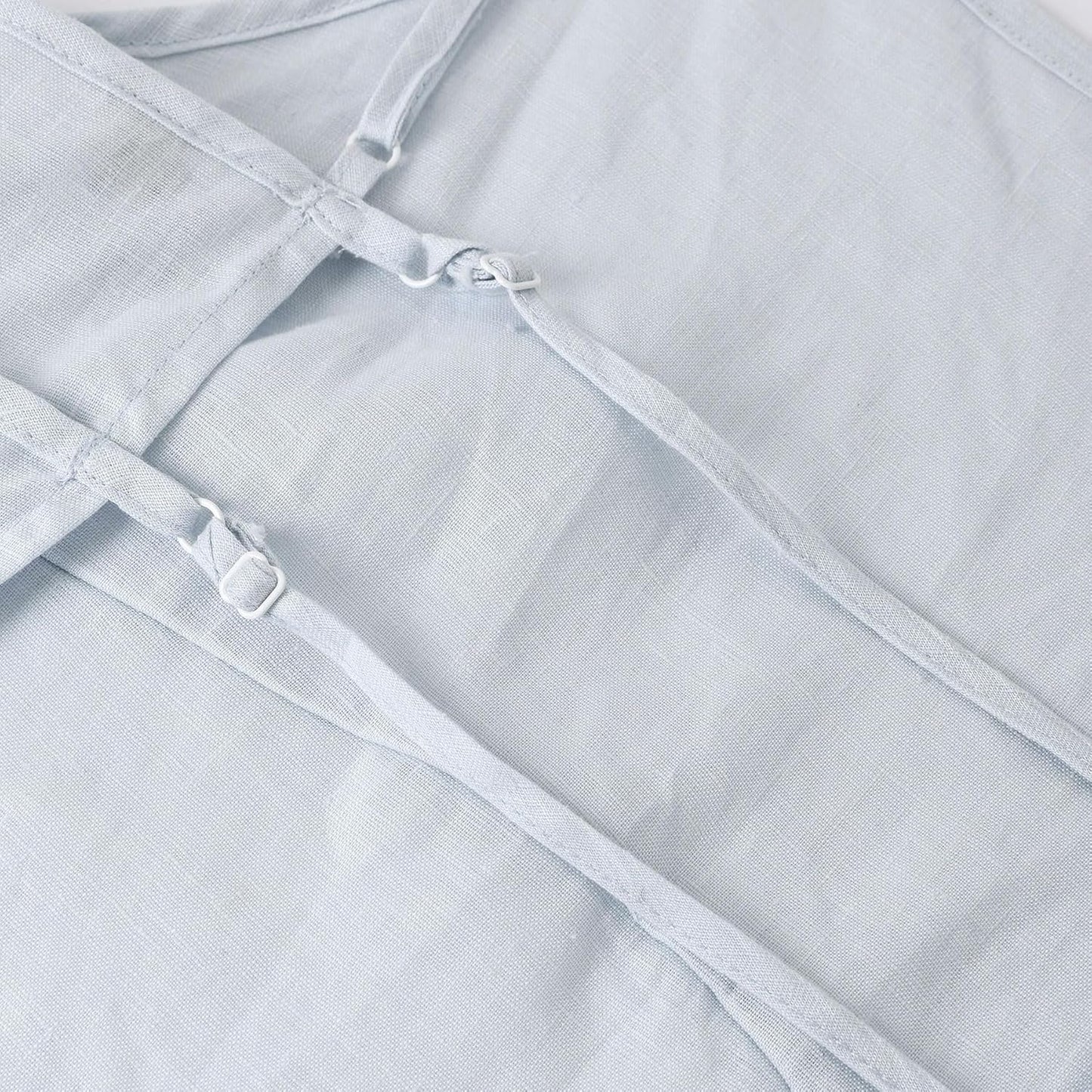 Women‘s 100% Linen Backless Square Neck Spaghetti Strap Tank Tops