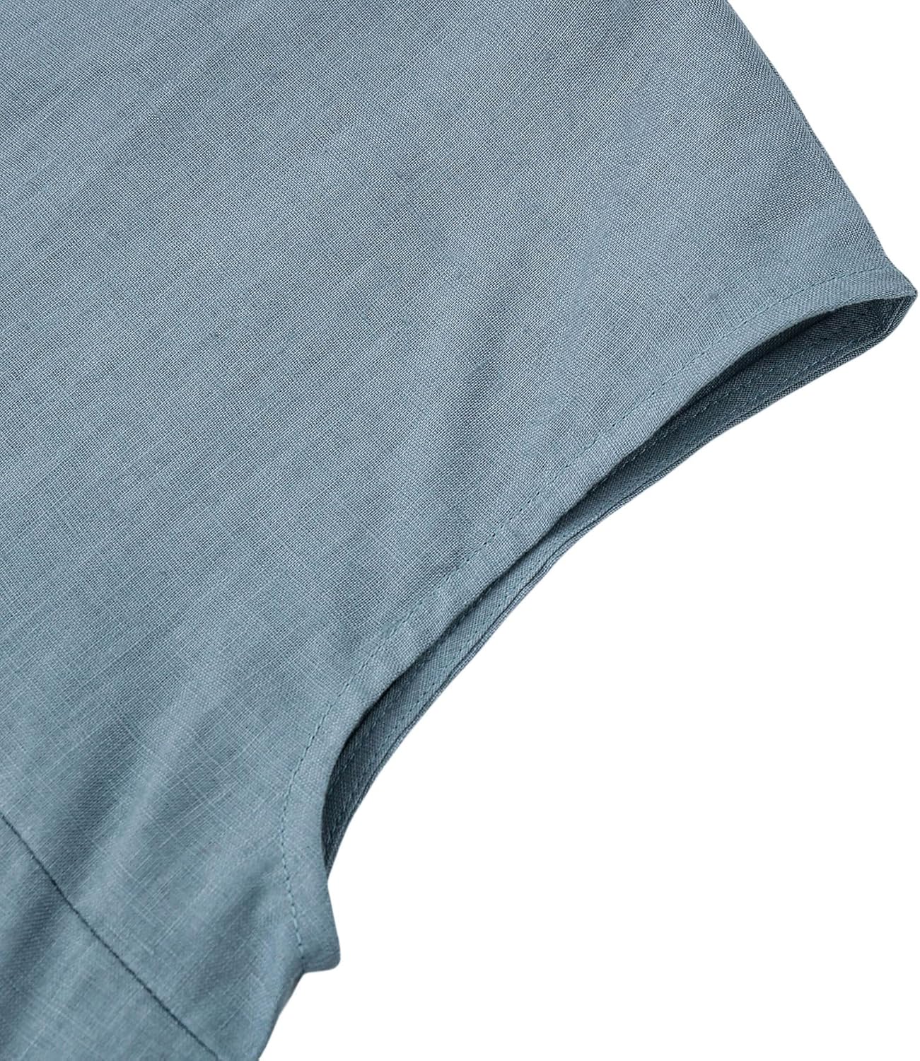 Women's 100% Linen Cap Sleeve Blouse Basic Top