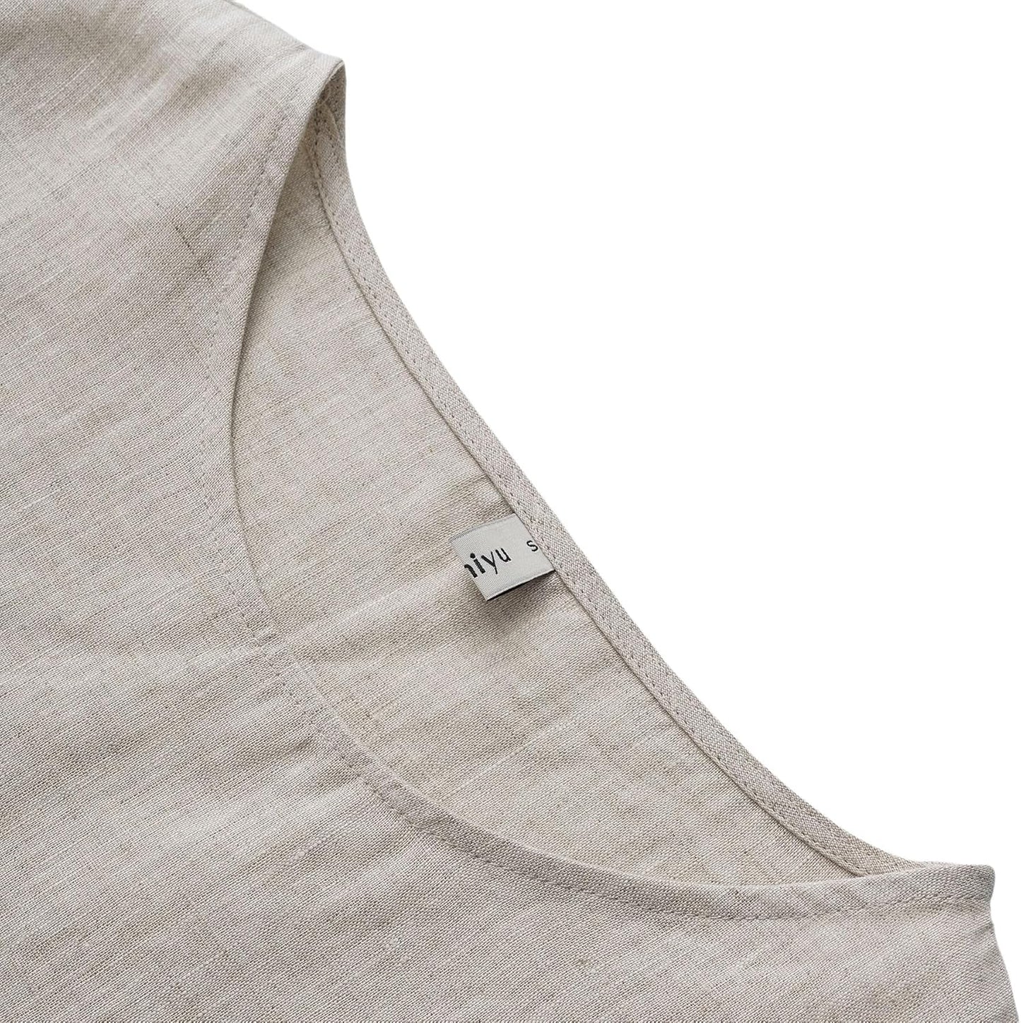 Women's 100% Linen Tops Short Sleeve Casual Blouse