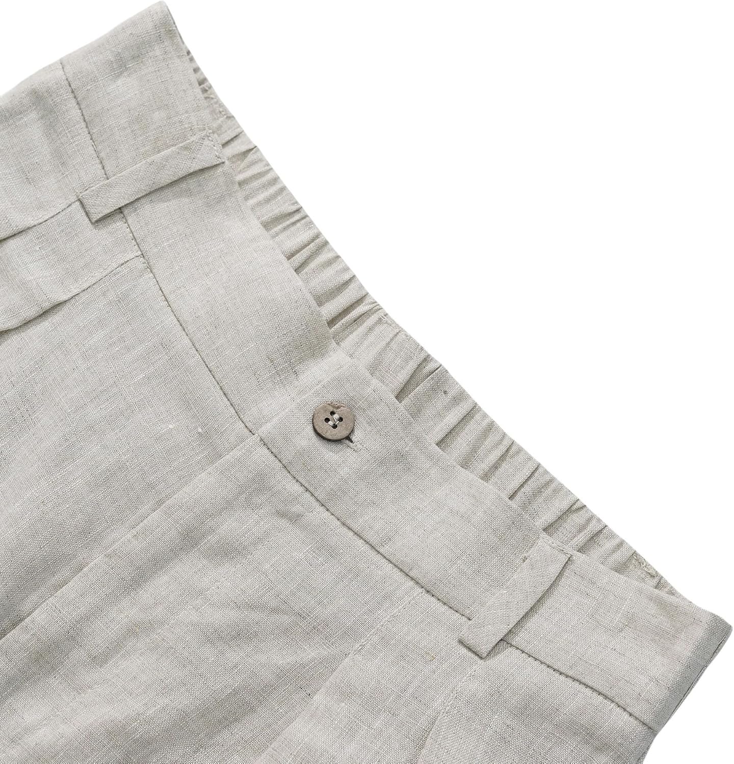 Women's 100% Linen High-Waisted Wide Leg Pants