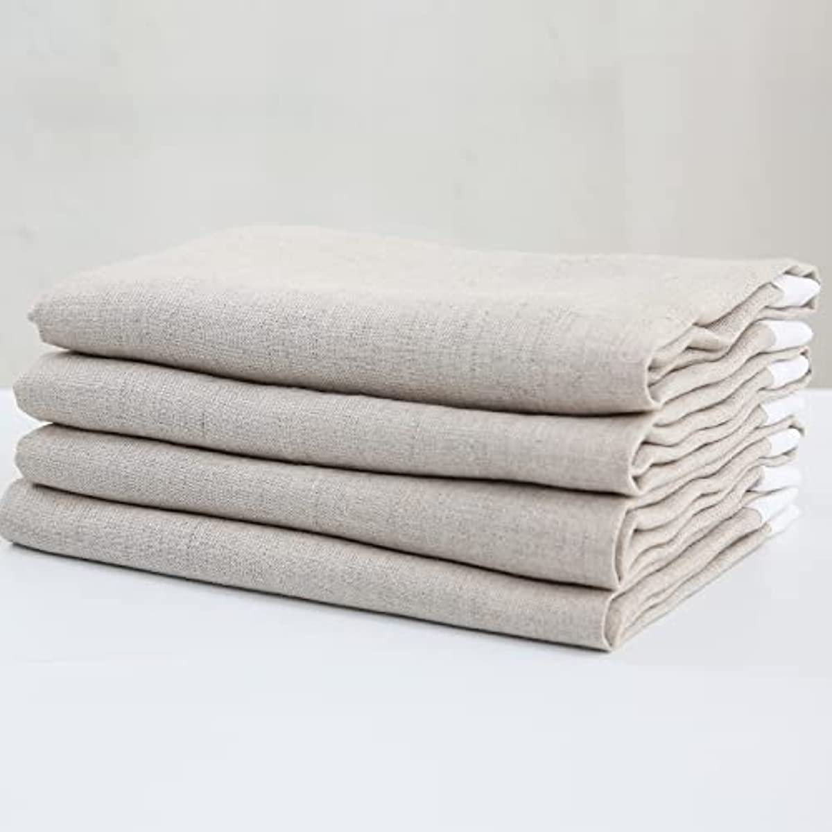 Amazhiyu 100% Linen Border Cloth Dinner Napkins, Placemats, Table Runner