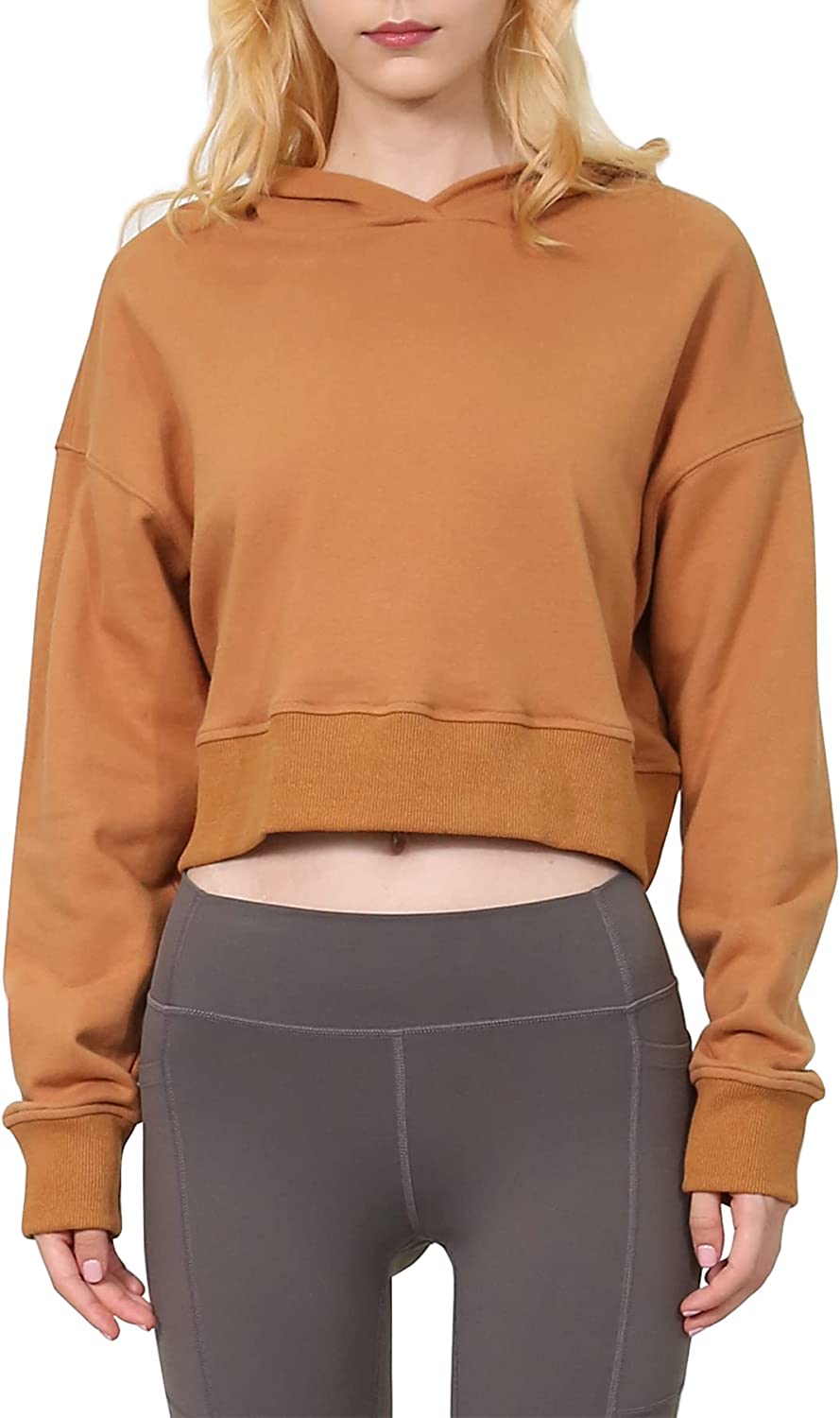 Amazhiyu Women’s Cropped Hoodie with Hood