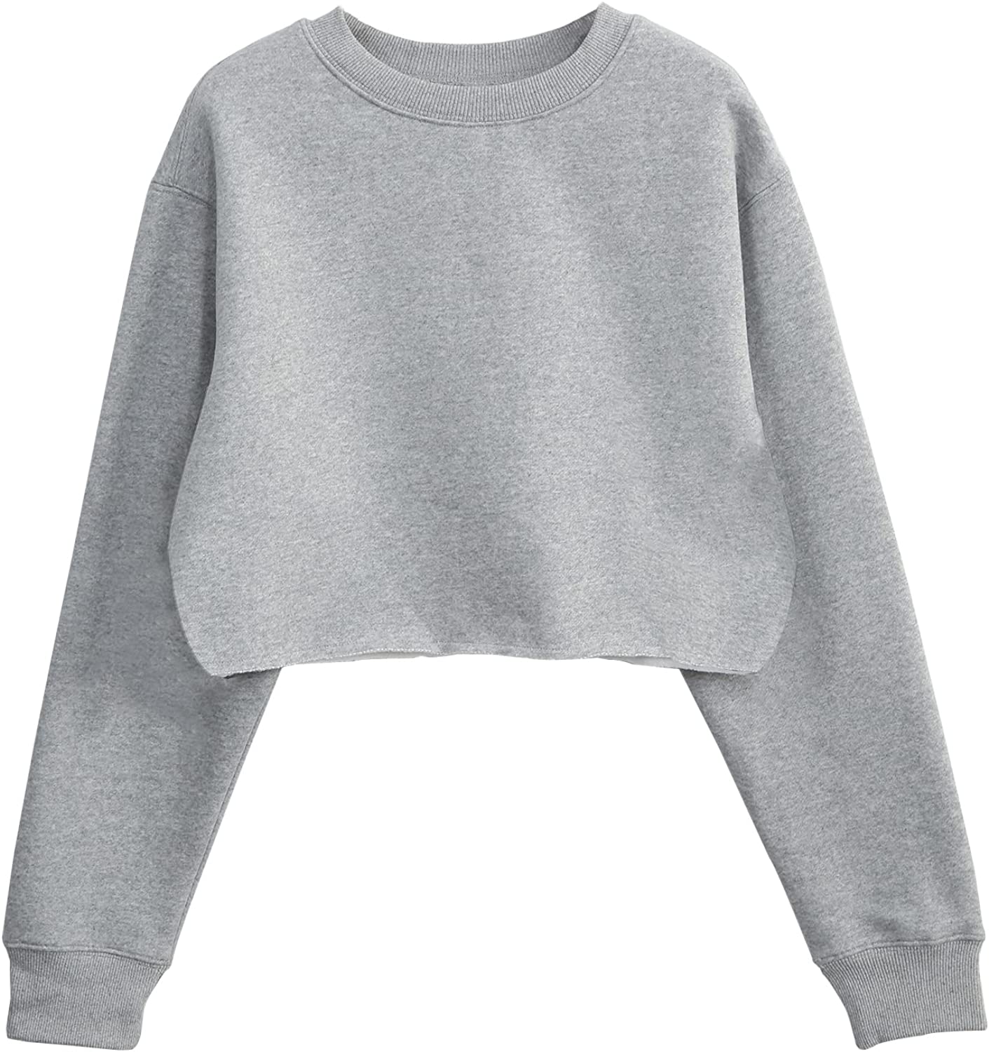 Amazhiyu Women' s Fleece Pullover Cropped Sweatshirt