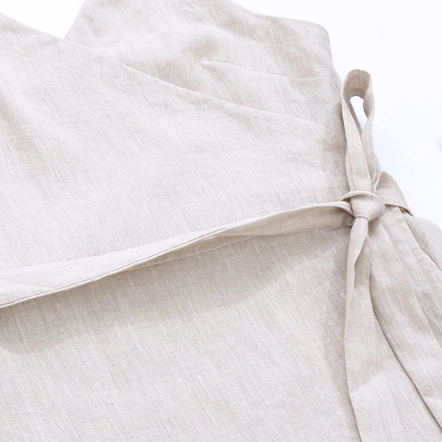 Womens Pure Linen Summer Spaghetti Strap Midi Dresses