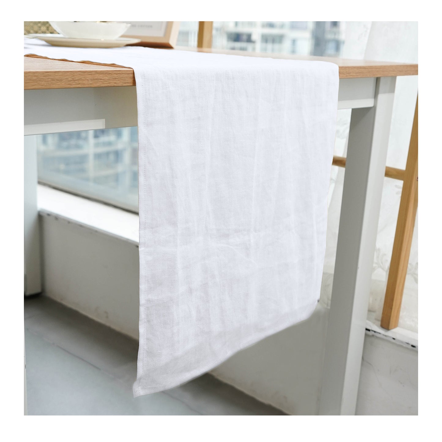 Amazhiyu Linen Table Runner for Dinner Dining Office Kitchen Table