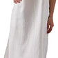 Pure Linen V Neck Midi Spaghetti Strap Slip Dress