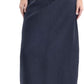 Women's Linen High Waisted Split Raw Hem A-Line Midi Skirts
