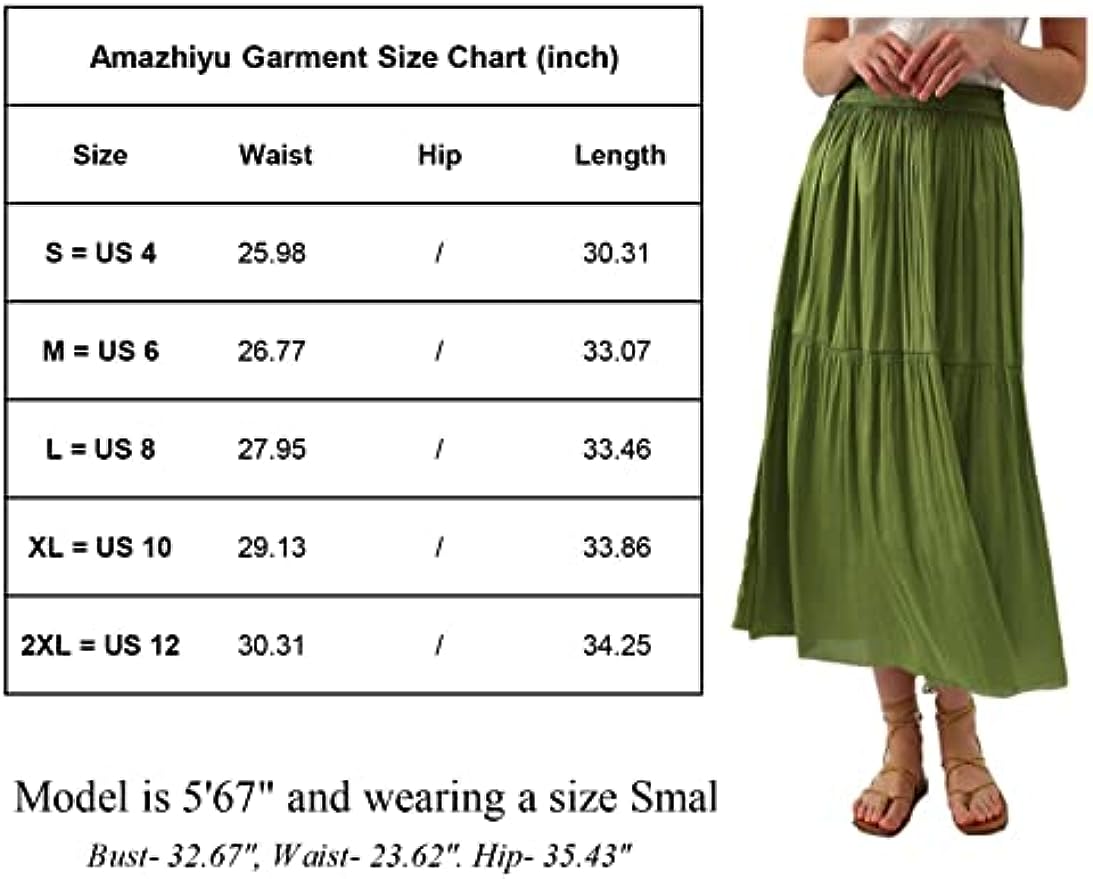 Pleated A Line High Waist Midi Skirt