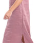 Women's 100% Linen Banded Collar Button Midi Dresses with Slits