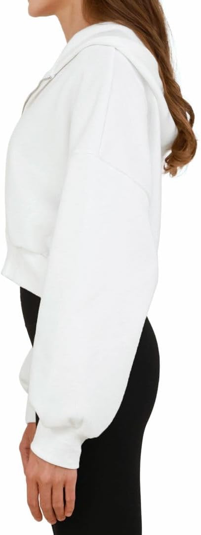 Women's Fleece Cropped Zip-up Hoodies