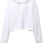 Women's Fleece Drawstring Cropped Hoodies with Hooded
