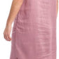 Women's 100% Linen Banded Collar Button Midi Dresses with Slits