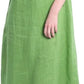 Women's 100% Linen Sleevelesss Maxi Dresses with Flower Belt