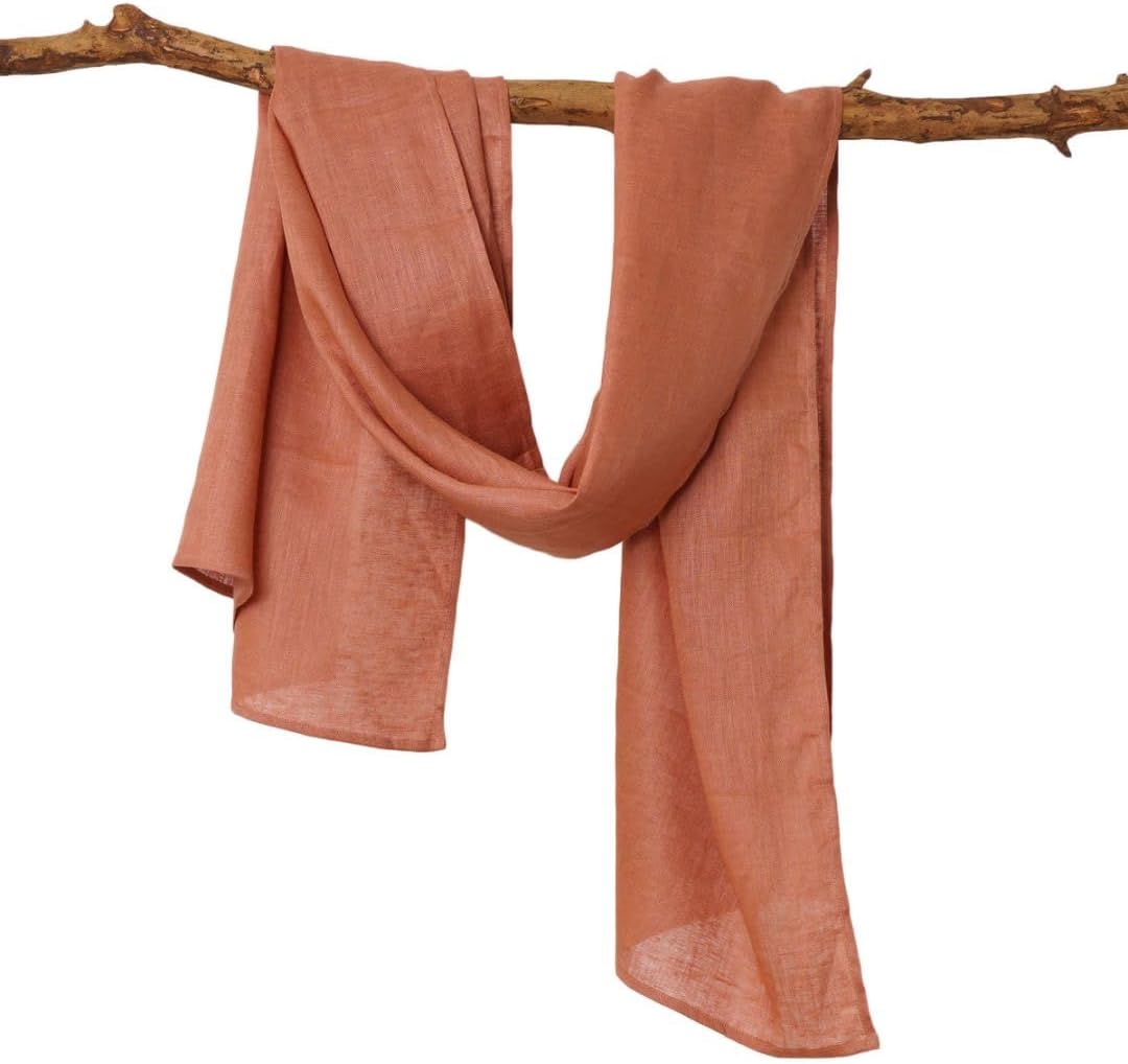 100% Linen Large Scarf Wraps Long Scarves Shawl 70'' x 24'' (L x W)
