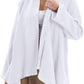 Women's Cotton Gauze Draped Open Asymmetric Cardigan