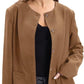 Women's Linen Round Neck Button Up Blazers