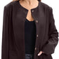 Women's Linen Round Neck Button Up Blazers