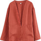 Women's 100% Linen Long Sleeve Open-Front Cardigan