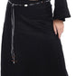 Women's 100% Linen A-line Maxi Skirt with Matching Belt