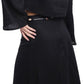 Women's 100% Linen A-line Maxi Skirt with Matching Belt